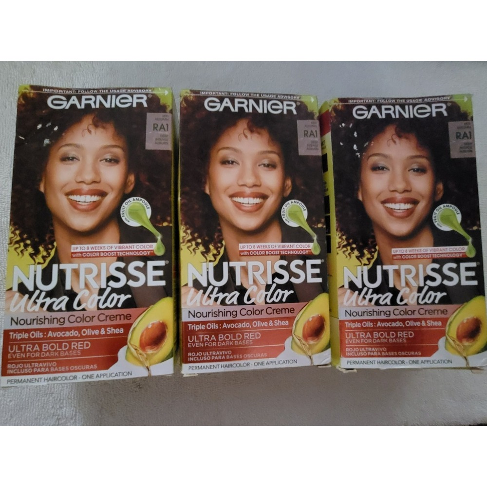 Garnier Nutrisse Ultra Color Nourishing Hair Color Creme Red Autumn RA1 3 Boxes